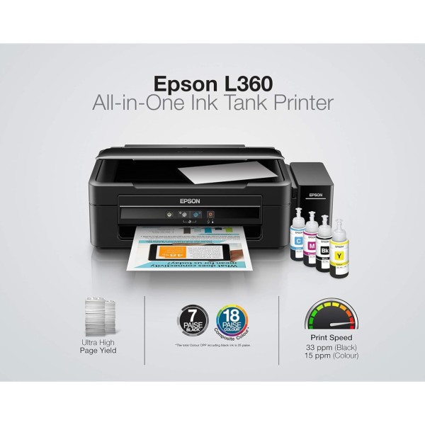 Epson L360 Multi-Function Ink Tank Colour Printer (Black)