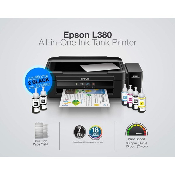 Epson L380 Multi-Function InkTank Colour Printer (Black)