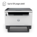 HP LaserJet Tank MFP 1005w, Wireless, Print, Copy, Scan, Hi-Speed USB 2.0, Bluetooth LE, Up to 22 ppm, 150-sheet Input Tray, 100-sheet Output Tray, 1-Year Warranty, Black and White, 381U4A