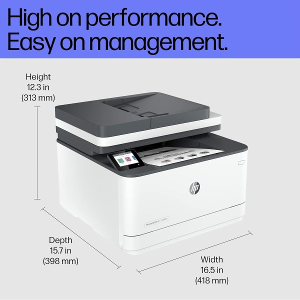 HP LaserJet 3104fdw Duplex Printer: Print, Copy, Scan, Self Reset Dual Band WiFi with self heal, Ethernet, Fast Printing Upto 33ppm, Easy and Secure Setup