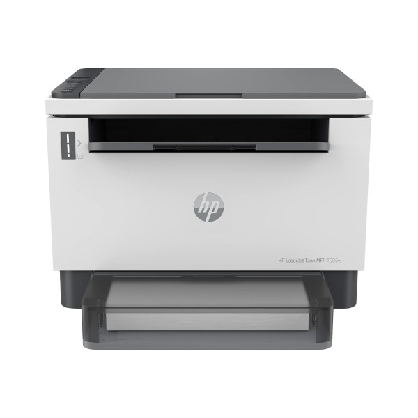HP LaserJet Tank MFP 1005w, Wireless, Print, Copy, Scan, Hi-Speed USB 2.0, Bluetooth LE, Up to 22 ppm, 150-sheet Input Tray, 100-sheet Output Tray, 1-Year Warranty, Black and White, 381U4A