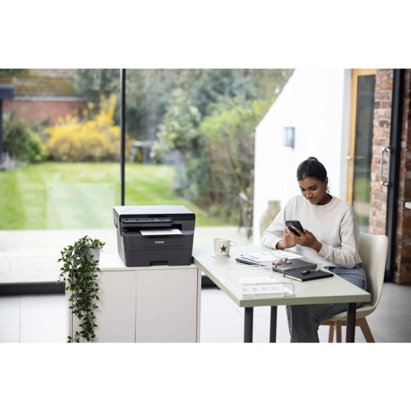 Brother DCP-L2605DW 2 in 1 (ID) Copy Button Auto Duplex Laser Printer, 30 PPM, Print Scan Copy, LCD Display, 256 MB Memory, (WiFi WiFi Direct LAN USB), 250 Sheet Paper Tray, Free Installation