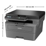 Brother DCP-L2605DW 2 in 1 (ID) Copy Button Auto Duplex Laser Printer, 30 PPM, Print Scan Copy, LCD Display, 256 MB Memory, (WiFi WiFi Direct LAN USB), 250 Sheet Paper Tray, Free Installation