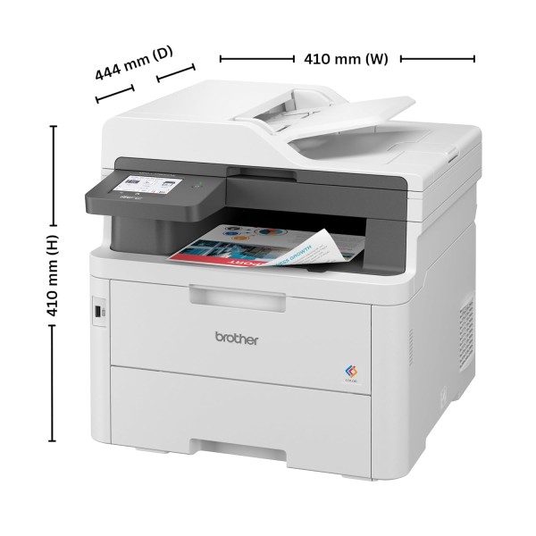Brother MFC-L3760CDW (New Launch) Auto Duplex Color Laser Printer, 3.5” Touch Screen Display, (Print Scan Copy Fax), 512 MB Memory, ADF, WiFi Dual Band WiFi Direct LAN USB, 26 PPM, Free Installation