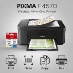Canon E4570 All-in-One Wi-Fi Ink Efficient Colour Printer with FAX/ADF/Duplex Printing (Black)