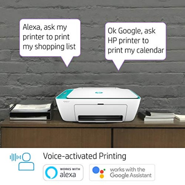 HP DeskJet 2623 All-in-One Wireless Colour Inkjet Printer White with Voice-Activated Printing Compatible with Alexa and Google Assistant