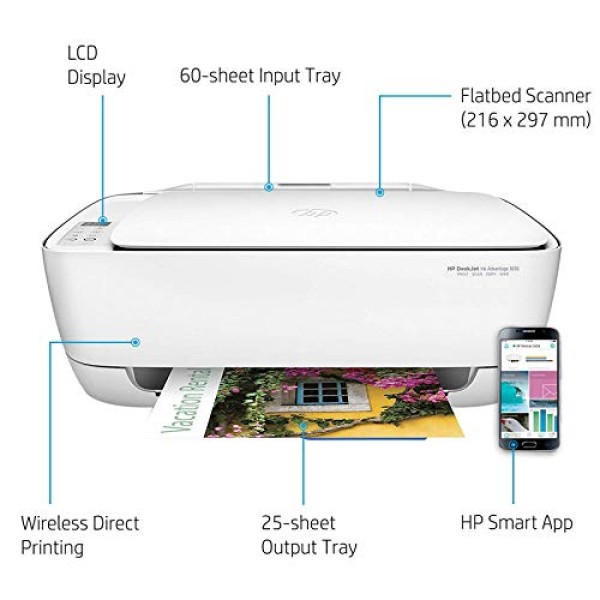 HP DeskJet 3636 All-in-One Ink Advantage Wireless Colour Printer with Voice-Activated function