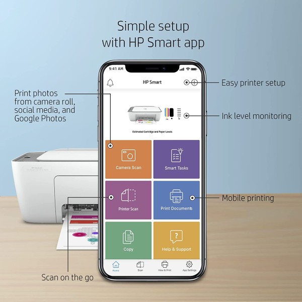 HP Deskjet Ink Advantage Ultra 4826 All-in-one, Colour Printer for Home, Dual Band WiFi with self-Reset