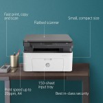 HP Laser MFP 136a, Print, Copy, Scan, 40-Sheet ADF, Ethernet, Hi-Speed USB 2.0, Up to 21 ppm, 150-sheet Input Tray, 100-sheet Output Tray, 10,000-page Duty Cycle, Black and White, 4ZB85A