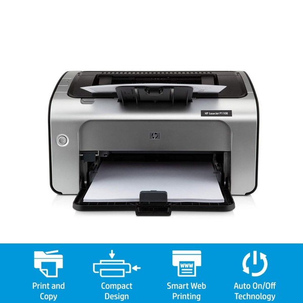 HP Laserjet Pro P1108 Plus Single Function Monochrome Wired Laser Printers, Black