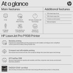 HP Laserjet Pro P1108 Plus Single Function Monochrome Wired Laser Printers, Black