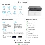 HP Laserjet 136nw WiFi Printer, Print Copy Scan, Compact Design, Reliable and Fast Printing,