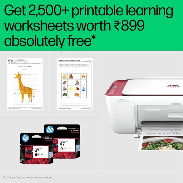 HP Ultra Ink Advantage 4929 WiFi Colour Printer – Print/Scan/Copy with (1 Year Warranty and Additional 2 Set of Inks).